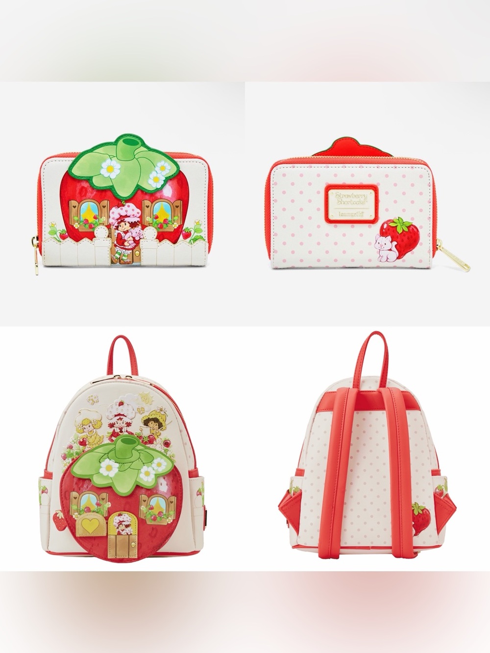 NWOT Loungefly Strawberry Shortcake Strawberry House Backpack+wallet SET